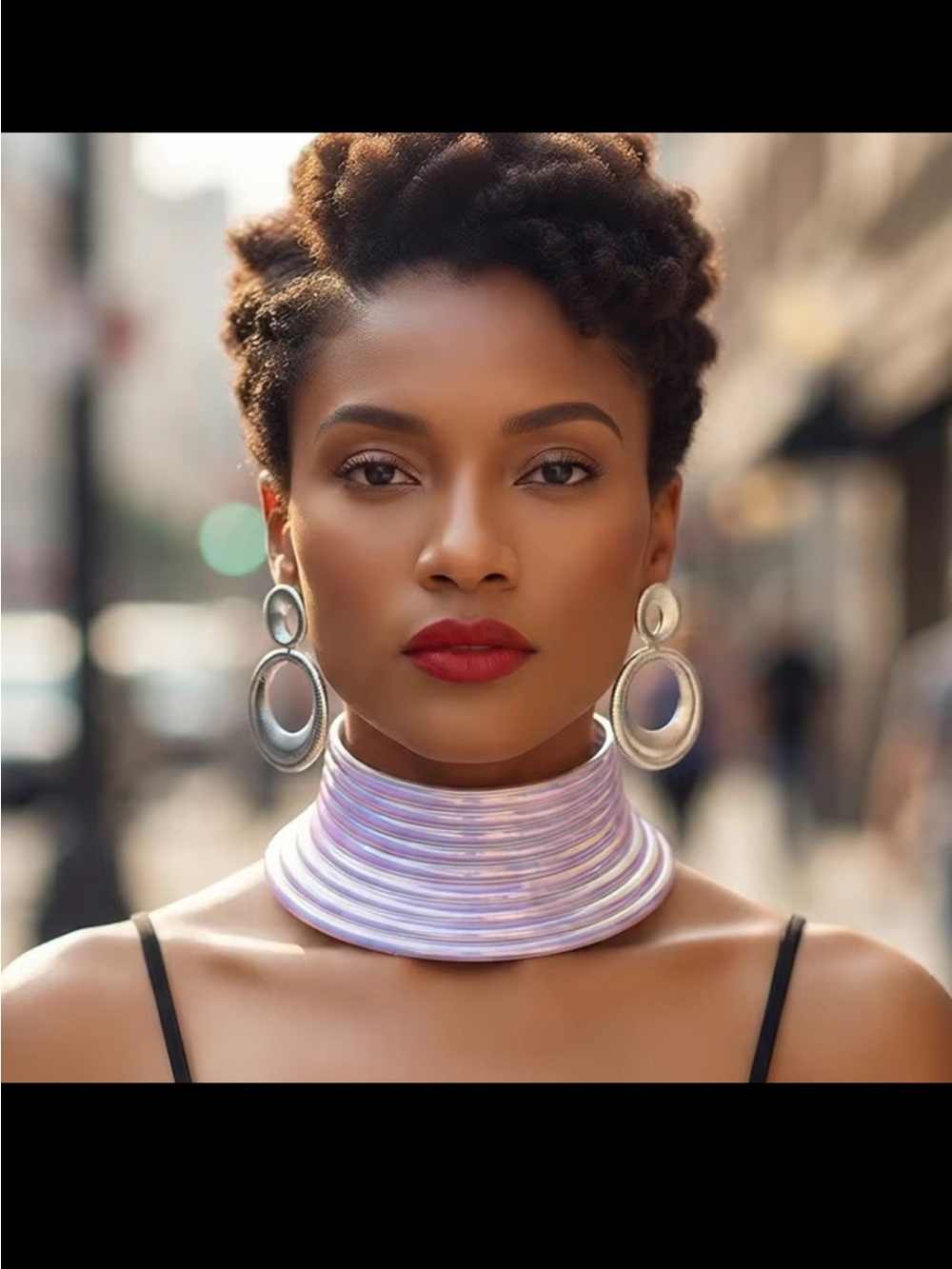 Iridescent Lavender Statement Choker Necklace - Women Jewelry